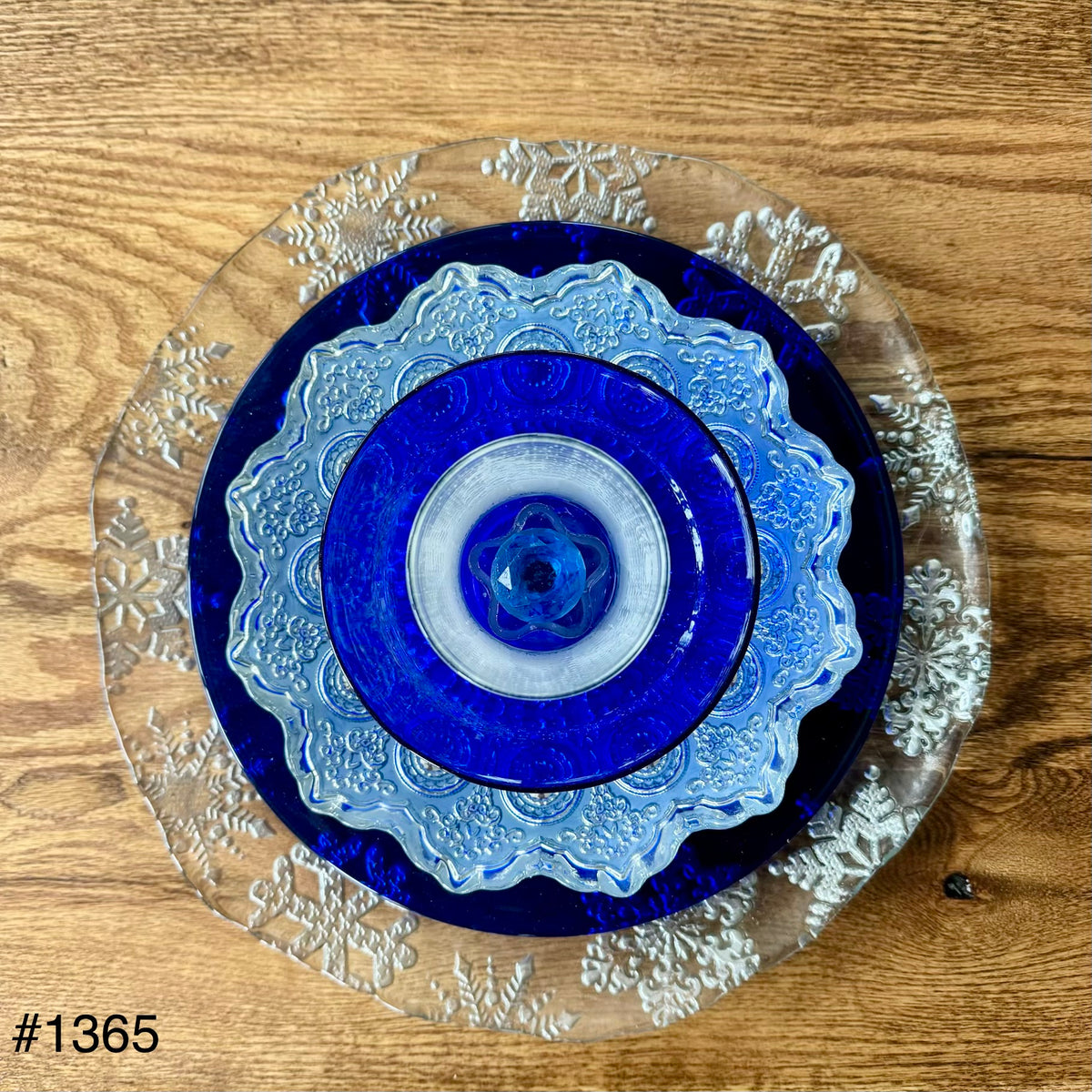 Blue and Silver Holiday Centerpiece (#1365)