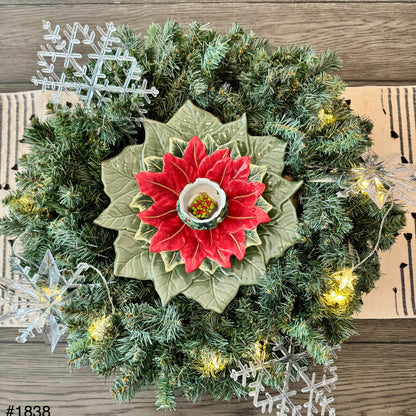 Double Poinsettia Glass Garden Flower (#1838)