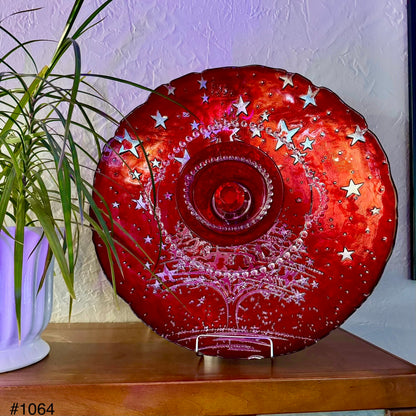 Red/Silver Christmas Tree Centerpiece (#1064)