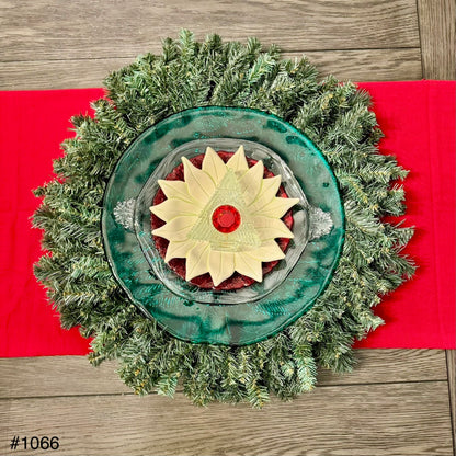 Green/Red/White Poinsettia Christmas Centerpiece (#1066)
