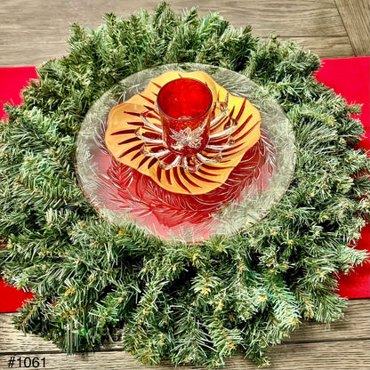 Gold/Red Swirl Christmas Centerpiece (#1061)