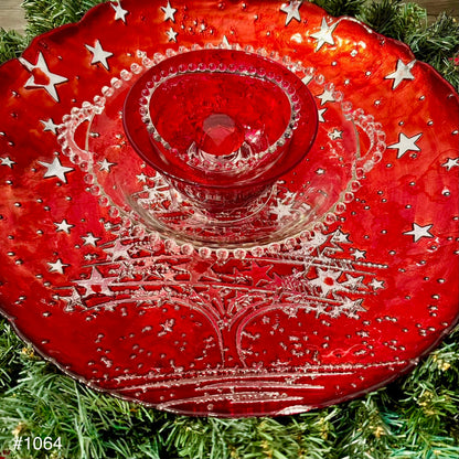 Red/Silver Christmas Tree Centerpiece (#1064)