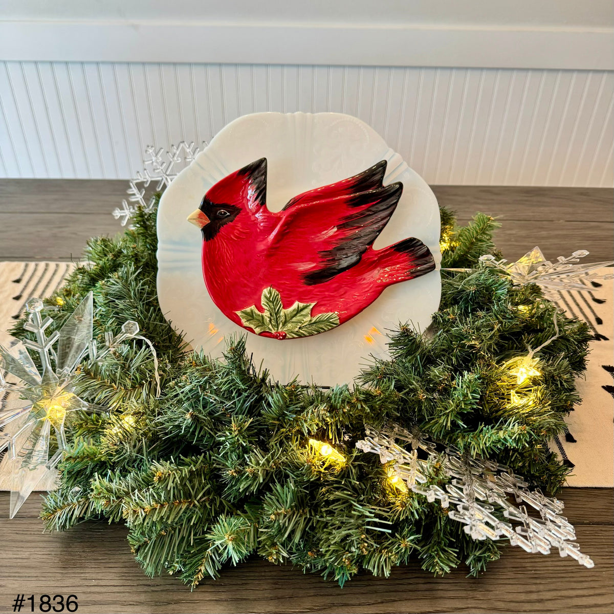 Cardinal Glass Garden Flower (#1836)