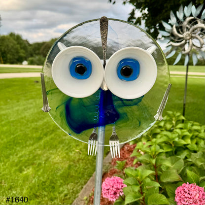 Blue Willow Owl (#1640)