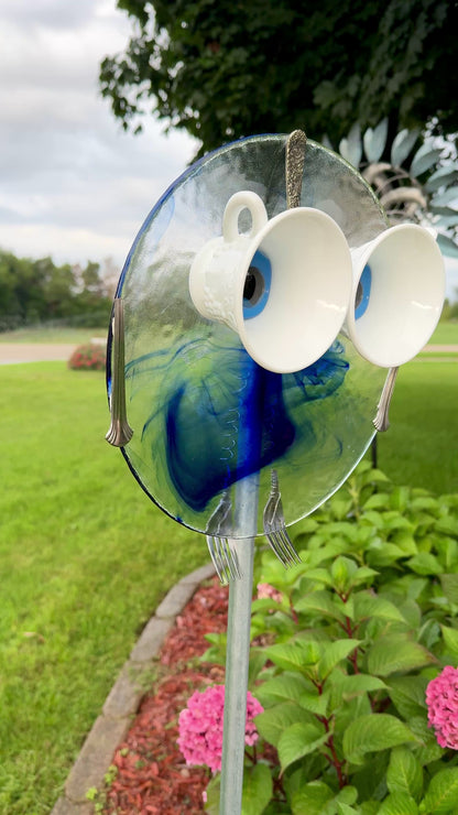 Blue Willow Owl (#1640)